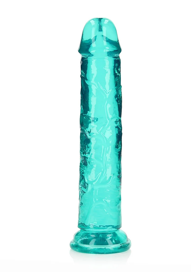 Realrock 8" Clear Dildo Turquoise - Image 3