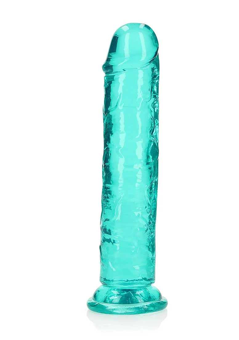 Realrock 8" Clear Dildo Turquoise - Image 5