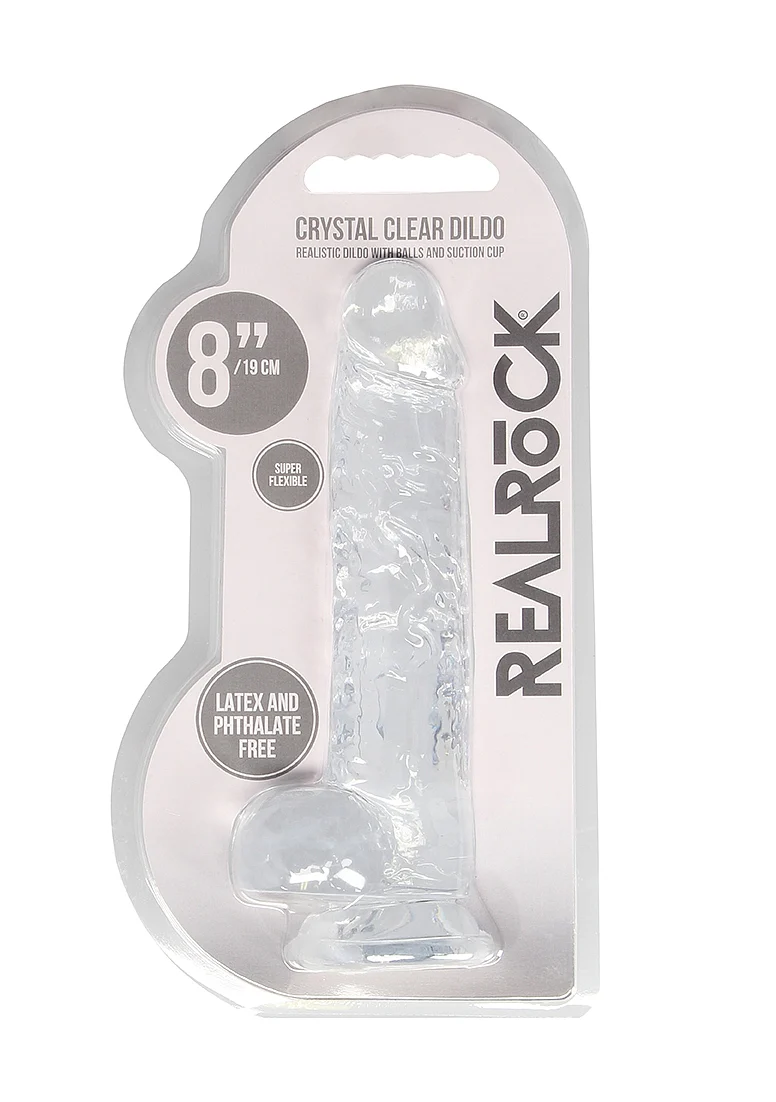 Realrock 8" Realistic Dildo With Balls Clear