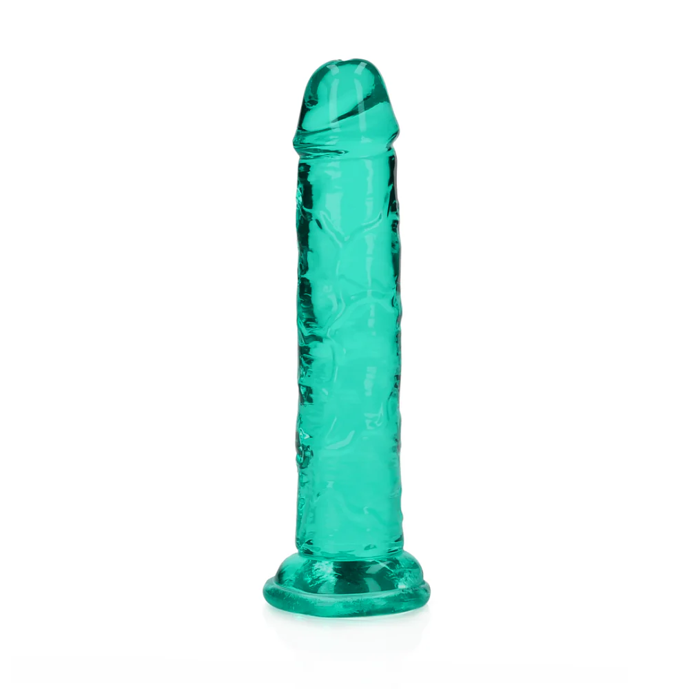 Realrock Clear Dildo Turquoise 6" - Image 4