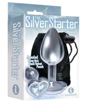 Silver Starter Plug Hearts Clear
