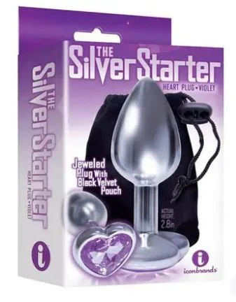Silver Starter Plug Hearts Violet