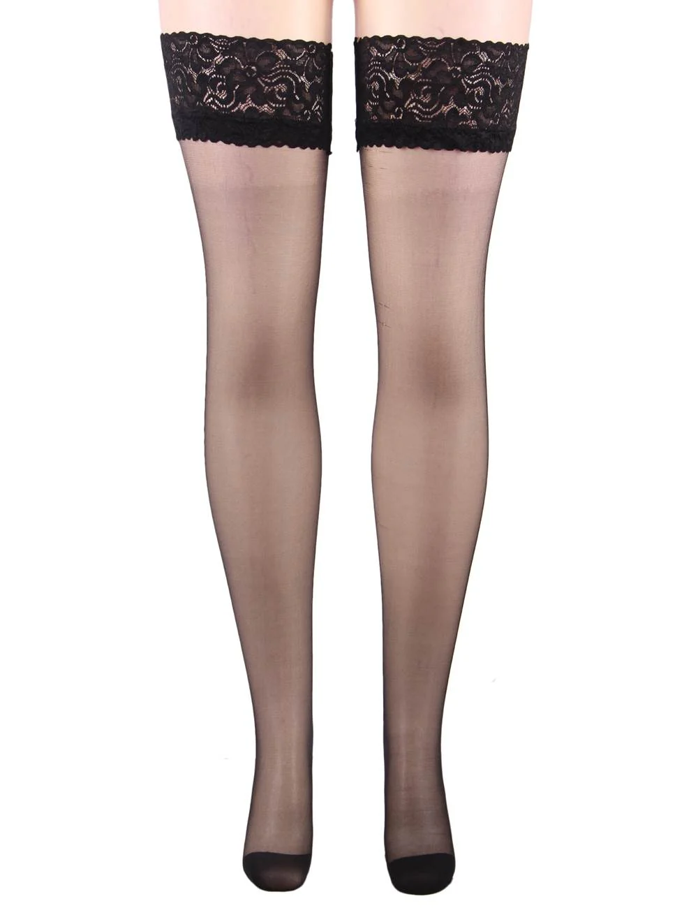 Oh Yeah Stocking Blk ThighHi Flwr 3478-1 - Image 2