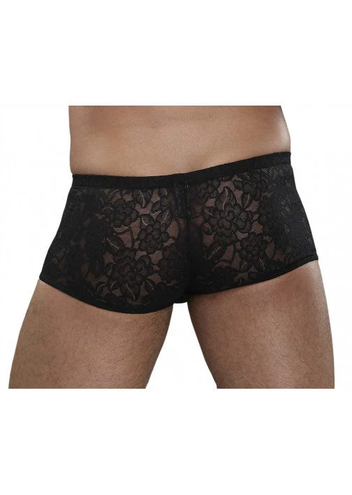 Male Power Stretch Lace Mini Short Black S - Image 2