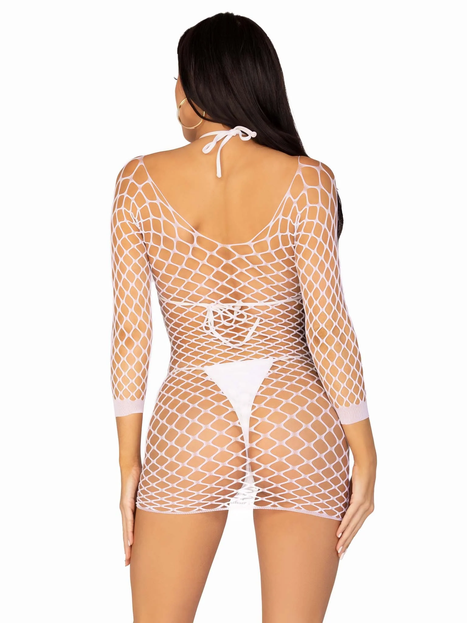 Leg Ave Supreme Fence Net Mini Dress White - 86128 - Image 3