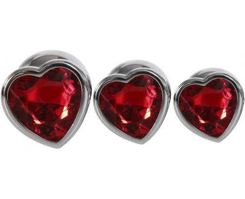 Adam & Eve Three Hearts Gem Anal Plug Set - Image 4