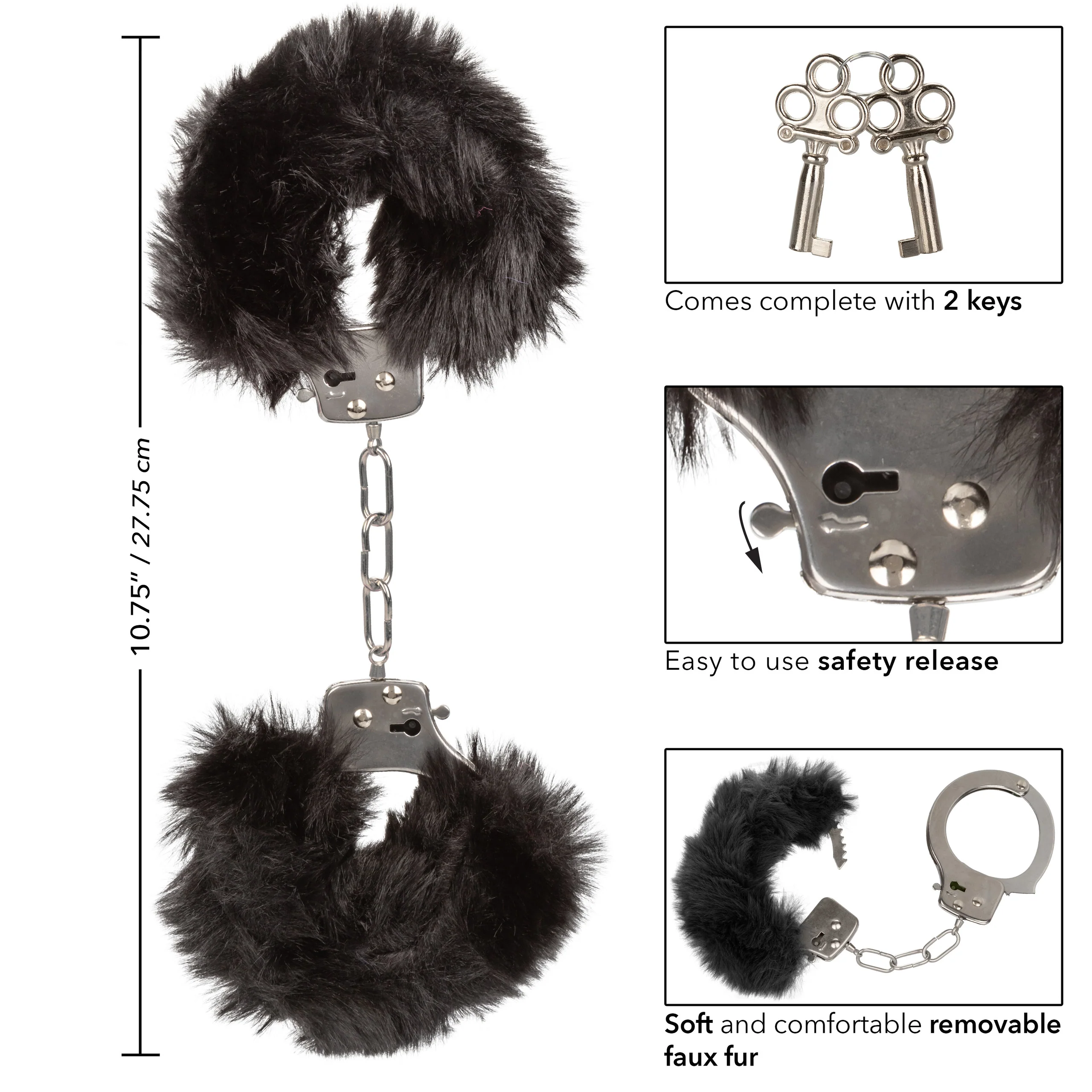 Ultra Fluffy Furry Cuffs - Black - Image 5