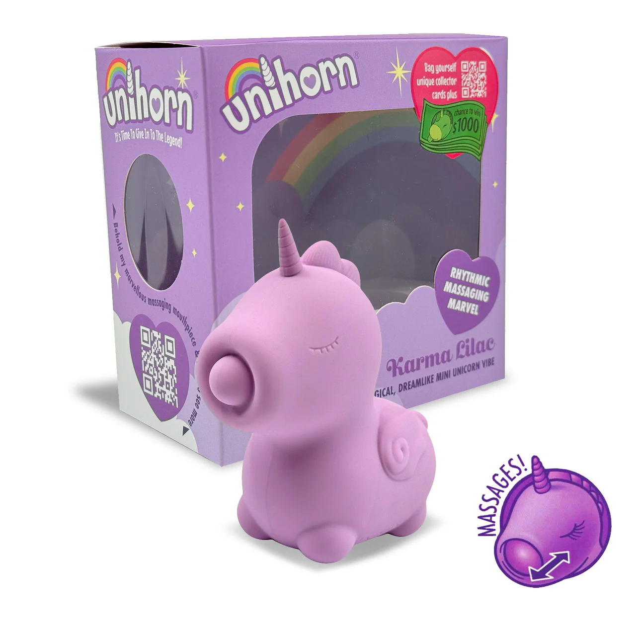 Unihorn Karma Massaging Silicone Clitoral Vibrator Lilac - Image 3