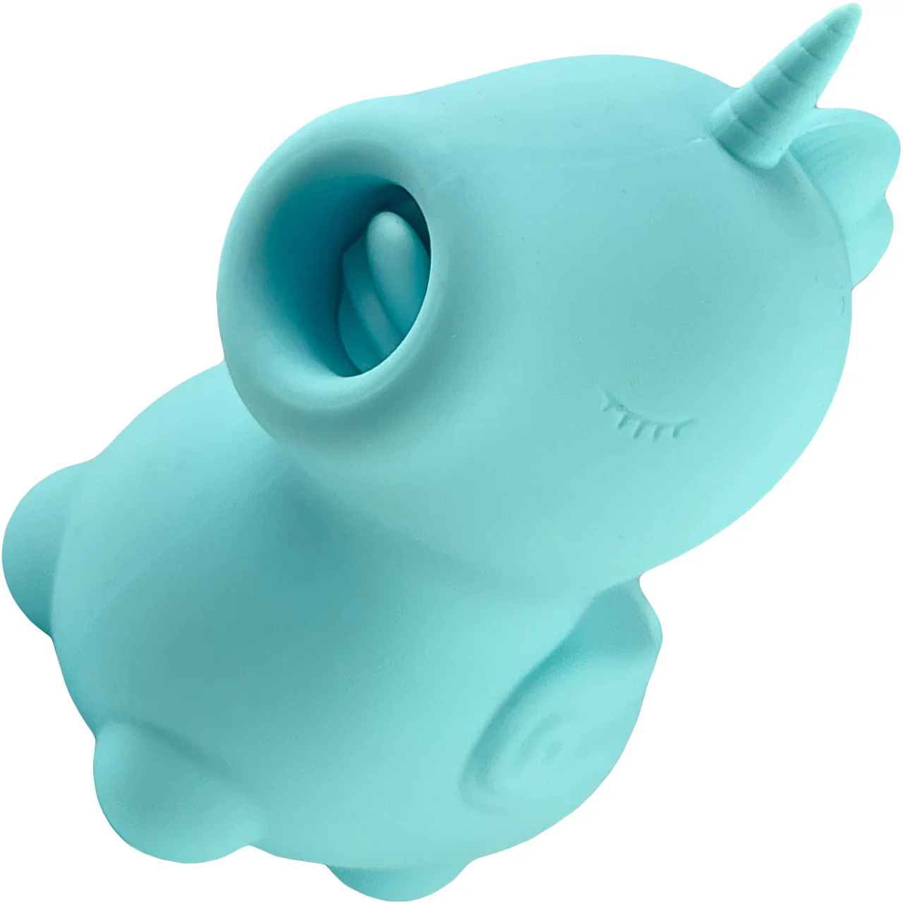 Unihorn Mount 'n Peak Pointed Flicking Silicone Clitoral Vibrator Blue - Image 4