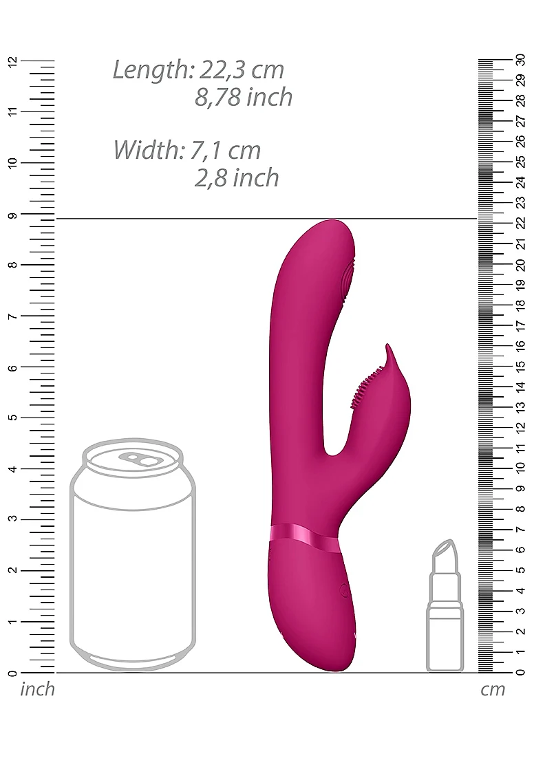 Vive Aimi Rechargeable Triple Motor Swinging Silicone Rabbit - Pink - Image 8