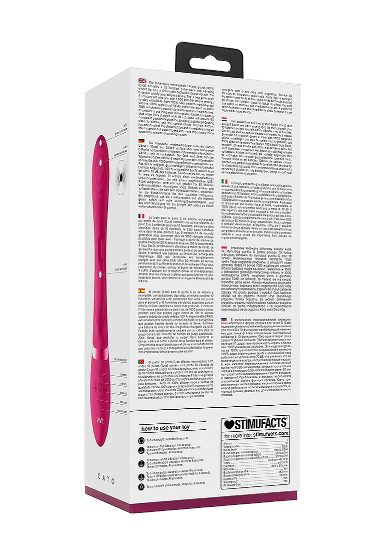 Vive Cato G-spot Rabbit Vibe - Pink - Image 12