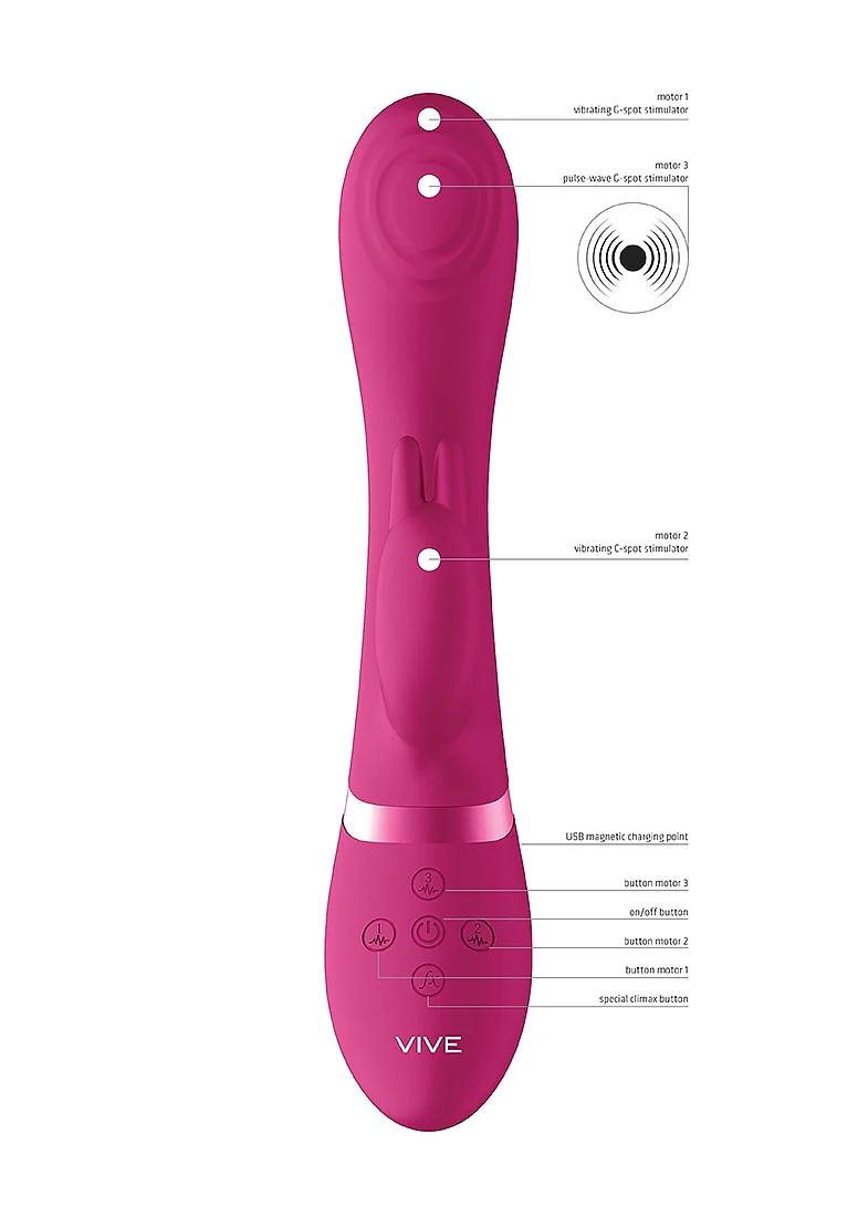 Vive Cato G-spot Rabbit Vibe - Pink - Image 5