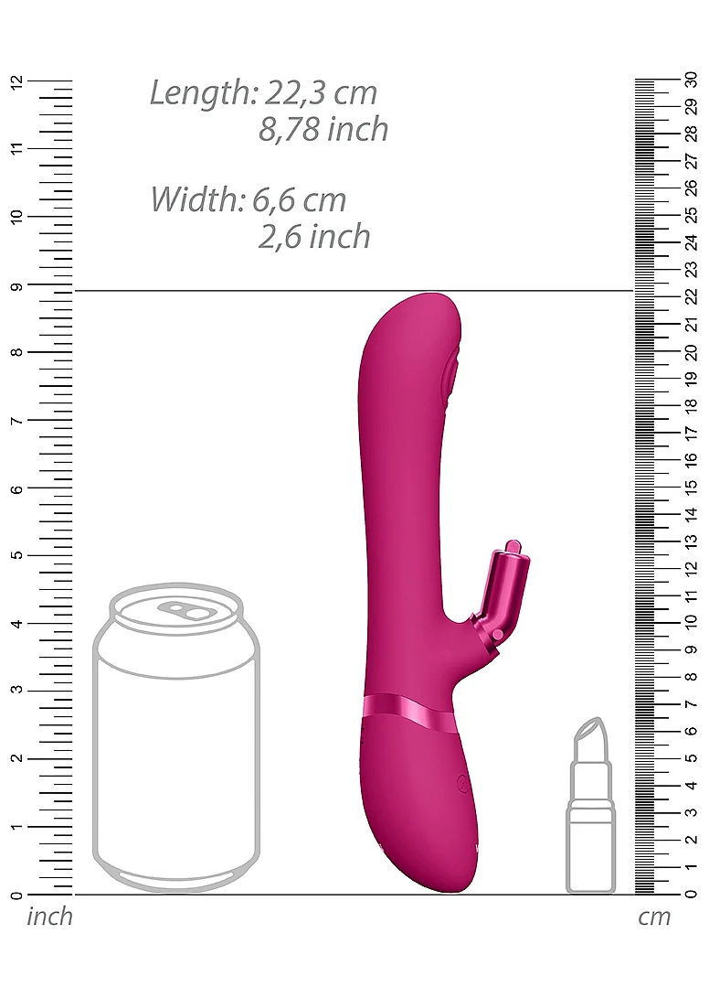 Vive Etsu Silicone Rabbit with Interchangeable Clitoral Sleeves - Pink - Image 4