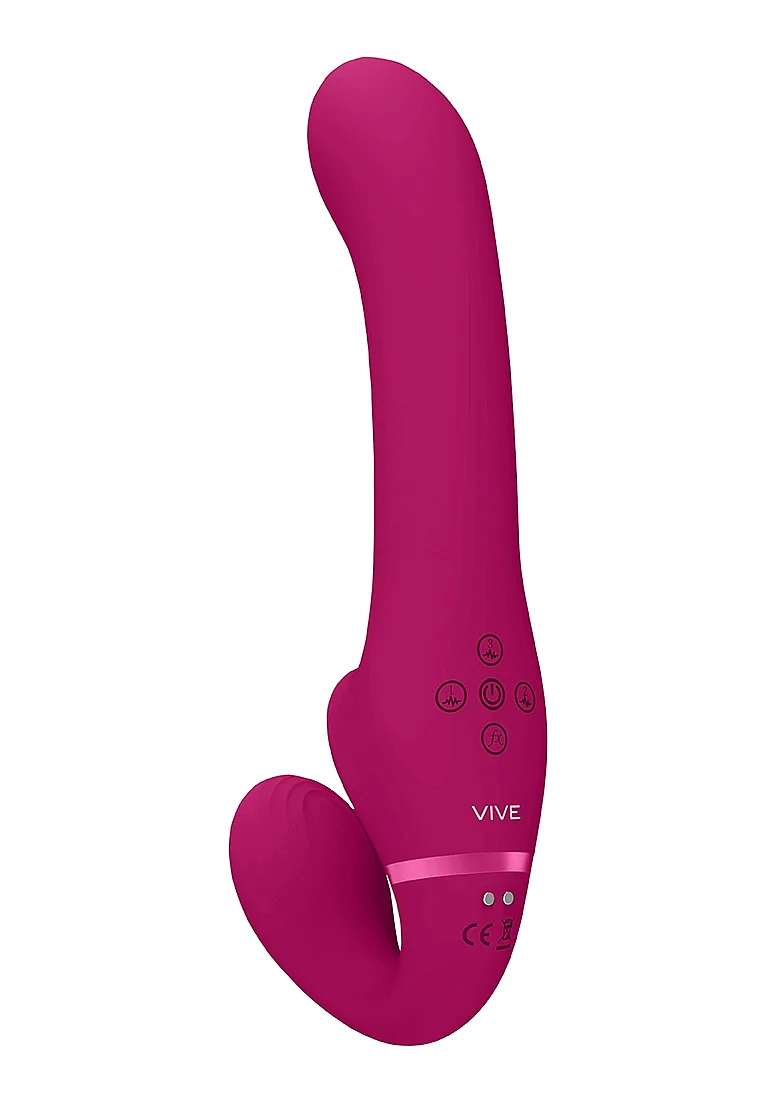 Vive Ai Dual Pulse-Wave & Airwave Strapless Strapon - Pink - Image 3