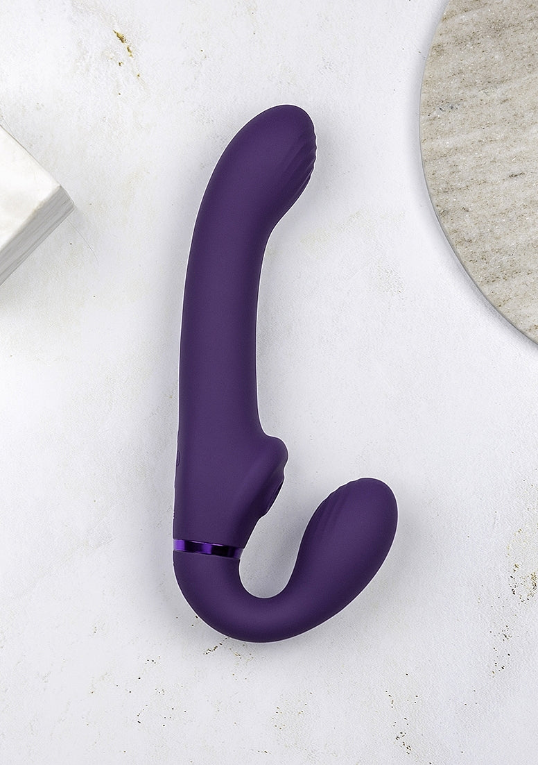 Vive Ai Dual Pulse-Wave & Airwave Strapless Strapon - Purple - Image 7