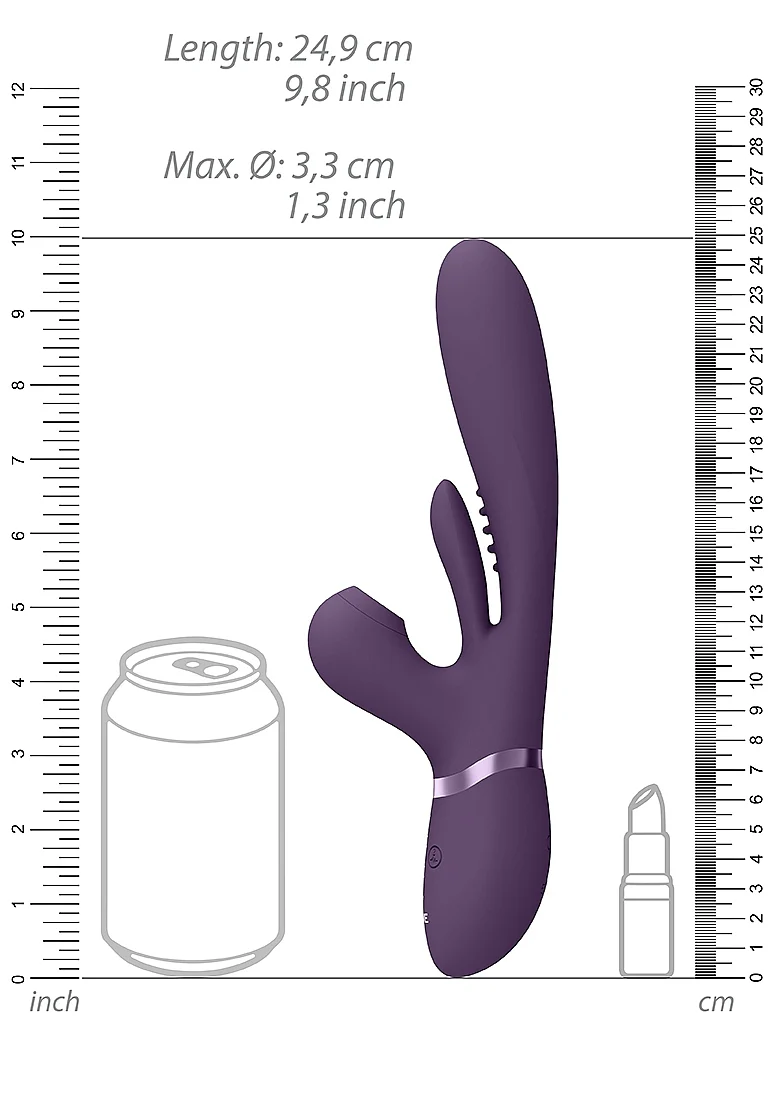 Vive Ena Thrusting G-Spot Flapper Air Wave Clit Stimulator - Purple - Image 8