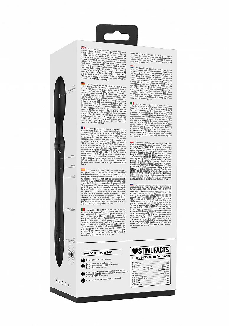 Vive Enora Double Ended Pulse Wave Wand - Black - Image 12
