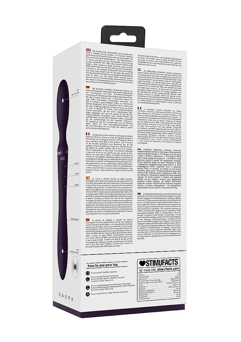 Vive Enora Double Ended Pulse Wave Wand - Purple - Image 12