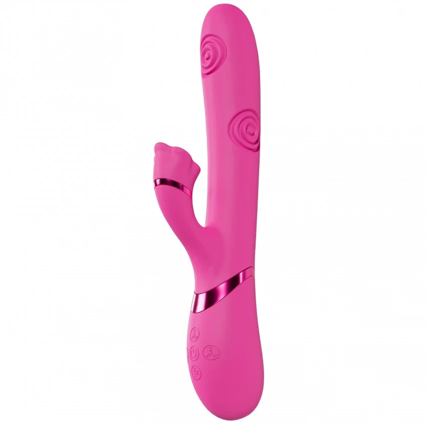 Vive Fiore Rechargeable Air Wave VIbrating and Tapping Rabbit Pink - Image 2