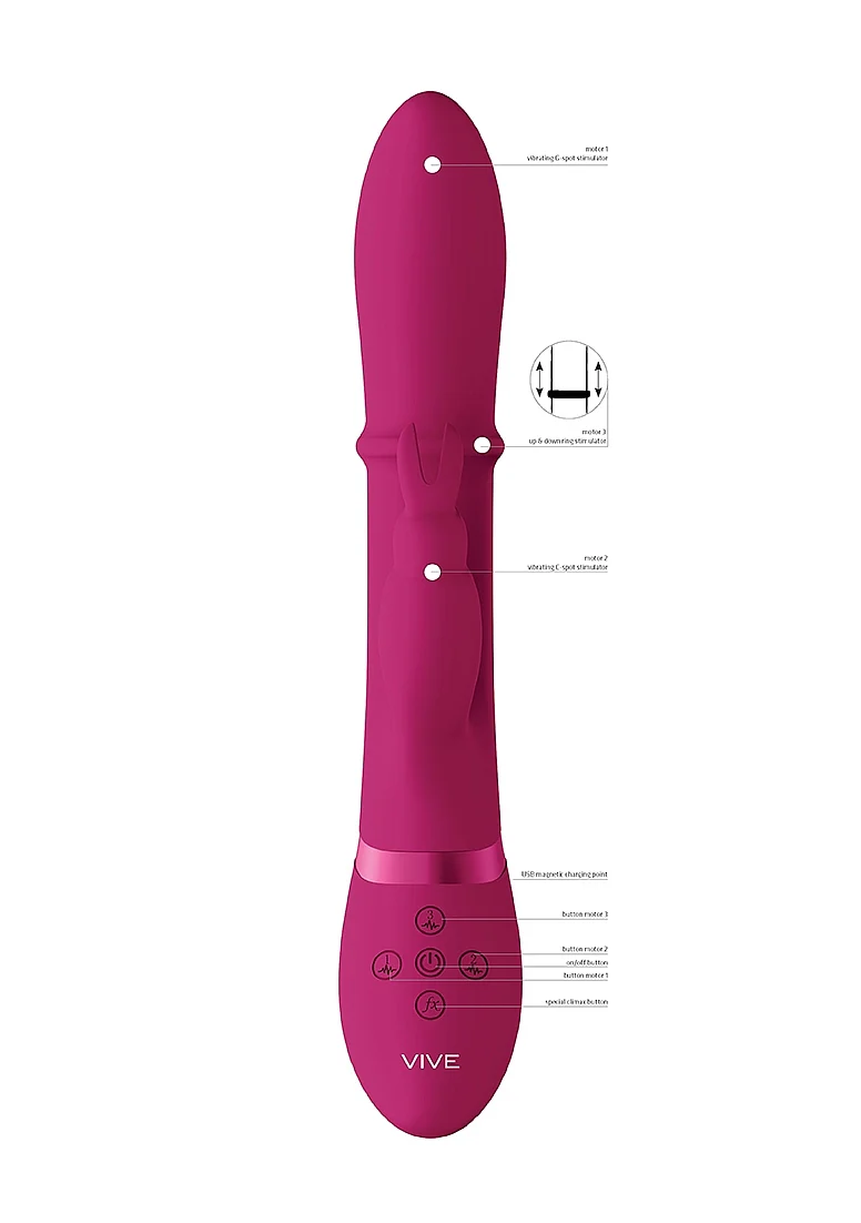 Vive Halo Rechargeable Rabbit Vibrator Pink - Image 9