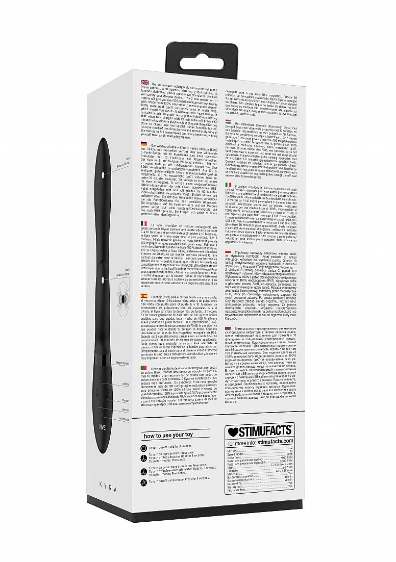 Vive Kyra Pulse-Wave Clitoral Rabbit Vibrator - Black - Image 12