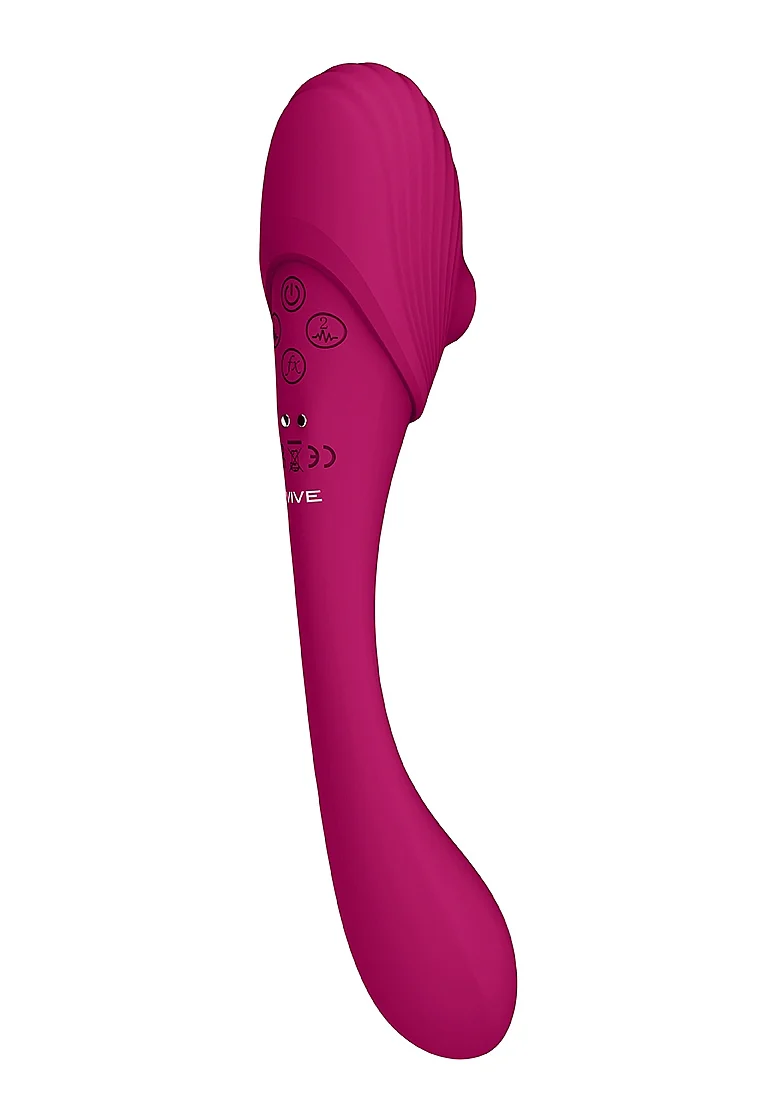 Vive Mirai Double-Ended Pulse Wave & Air Wave Bendable Vibrator - Pink - Image 3