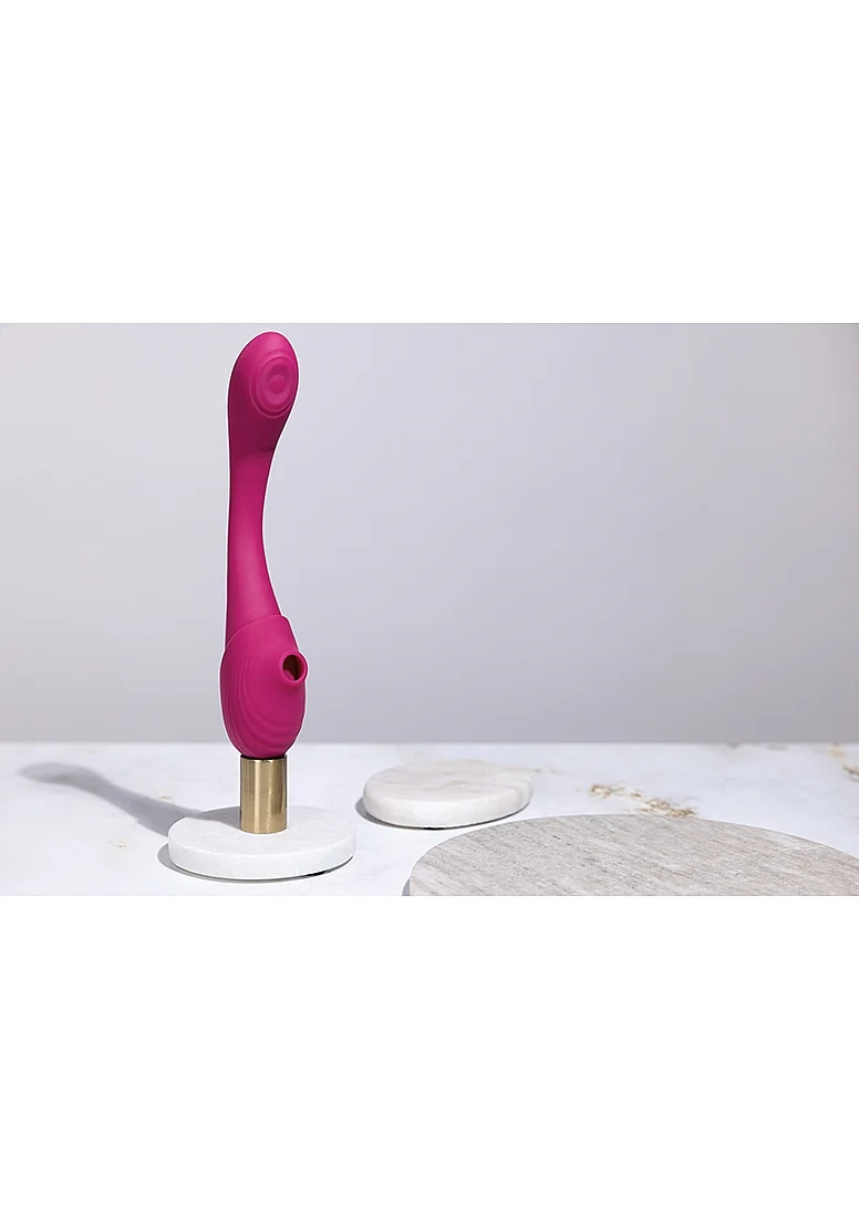 Vive Mirai Double-Ended Pulse Wave & Air Wave Bendable Vibrator - Pink - Image 7