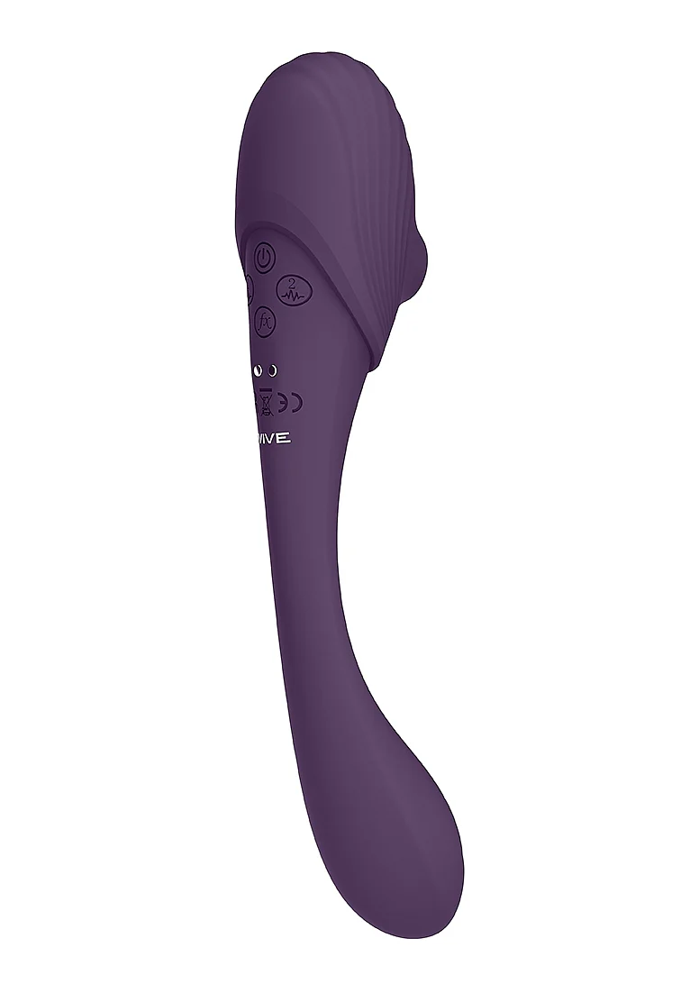 Vive Mirai Double-Ended Pulse Wave & Air Wave Bendable Vibrator - Purple - Image 2