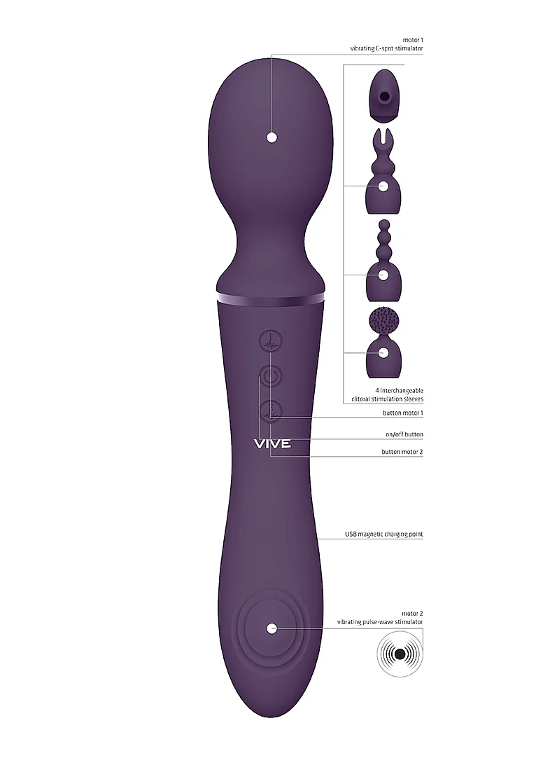 Vive Nami Pulse-Wave & Vibrating Wand - Purple - Image 3