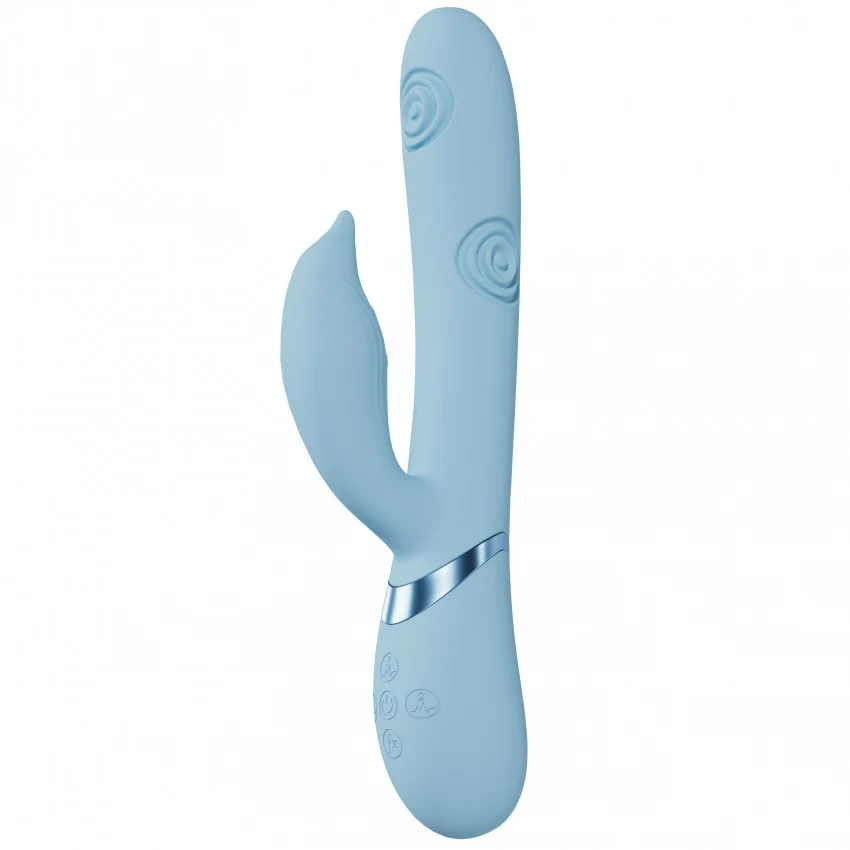 Vive Pallina Rechargeable VIbrating and Tapping Beads Rabbit Blue - Image 2