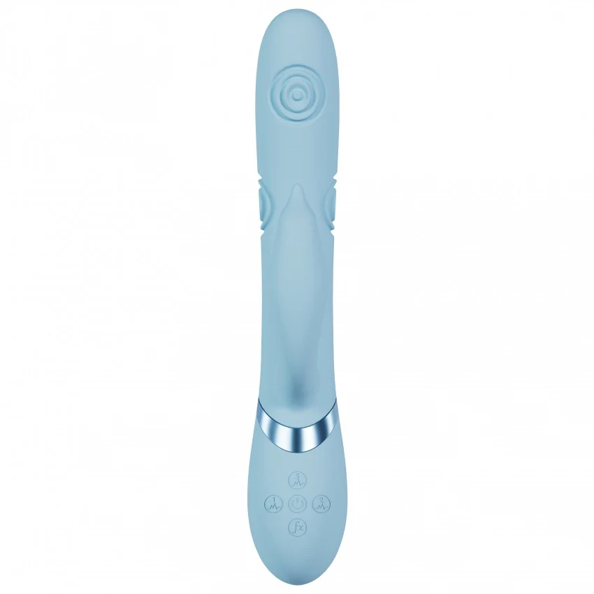 Vive Pallina Rechargeable VIbrating and Tapping Beads Rabbit Blue - Image 4