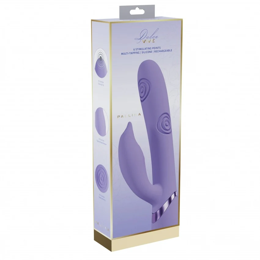 Vive Pallina Rechargeable VIbrating and Tapping Beads Rabbit Lavender - Image 4