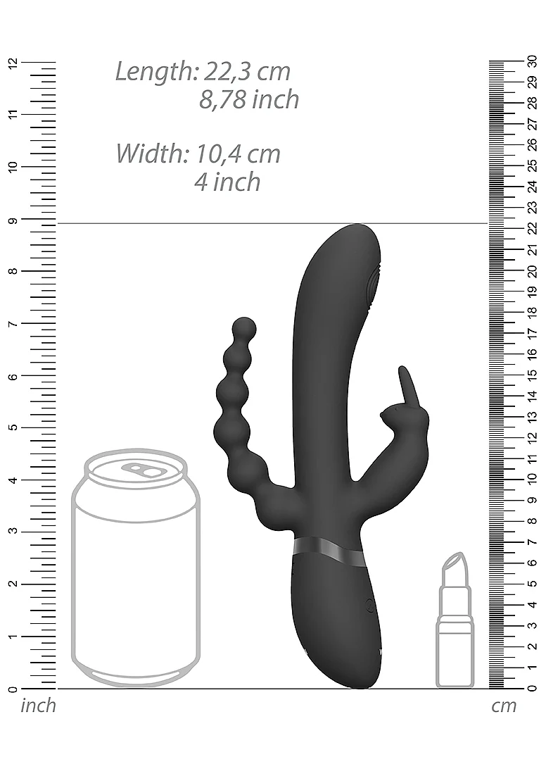 Vive Rini Pulse-Wave Triple Motor Rabbit - Black - Image 6