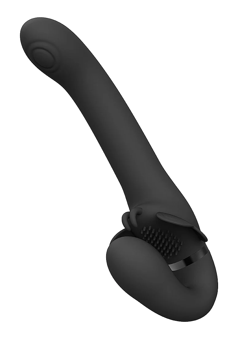 Vive Satu Rechargeable Pulse-Wave Strapless Strapon - Black - Image 3