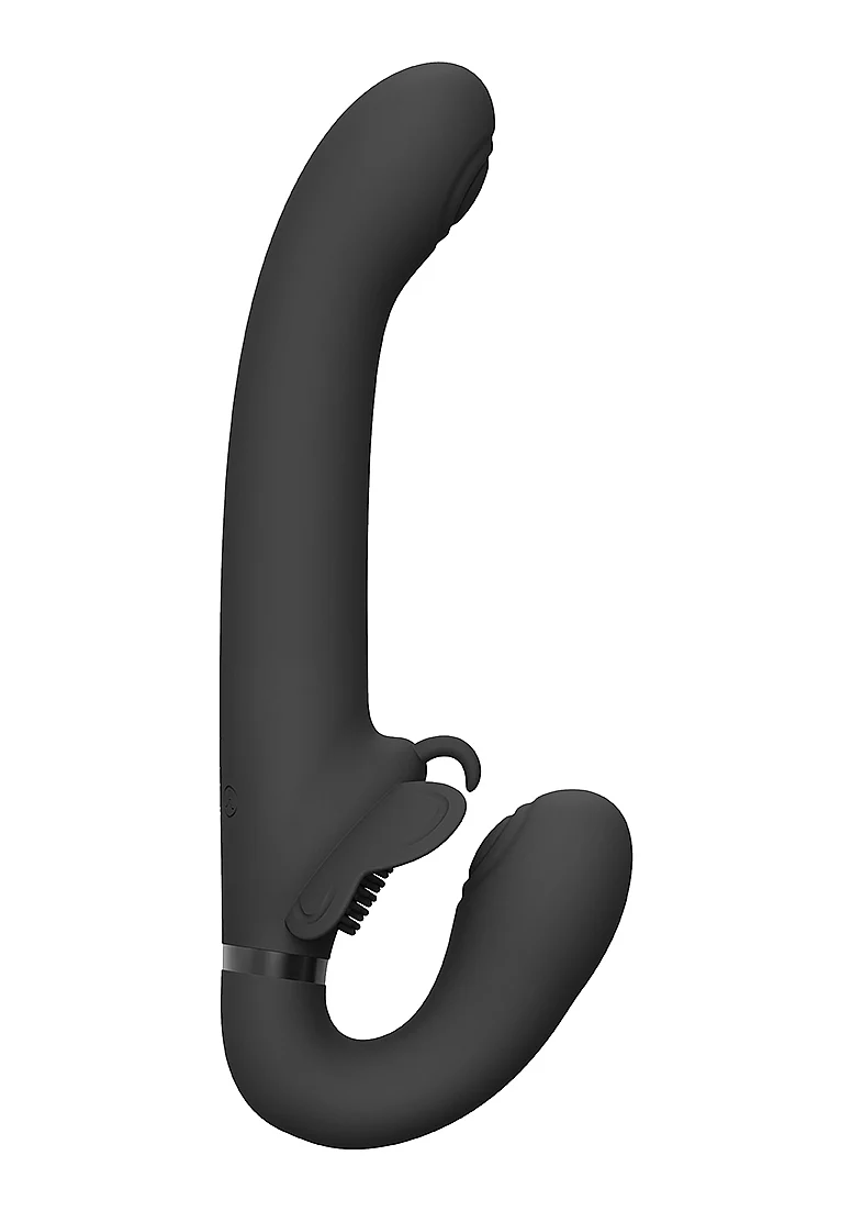 Vive Satu Rechargeable Pulse-Wave Strapless Strapon - Black - Image 4