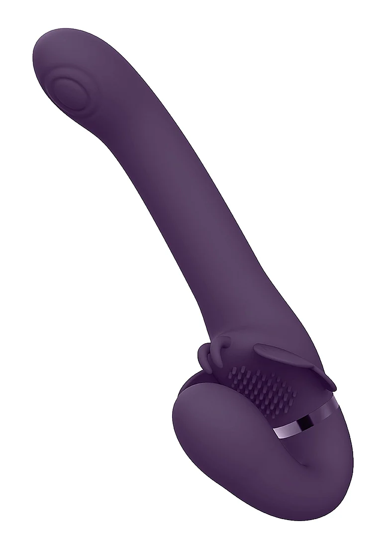 Vive Satu Rechargeable Pulse-Wave Strapless Strapon - Purple - Image 3