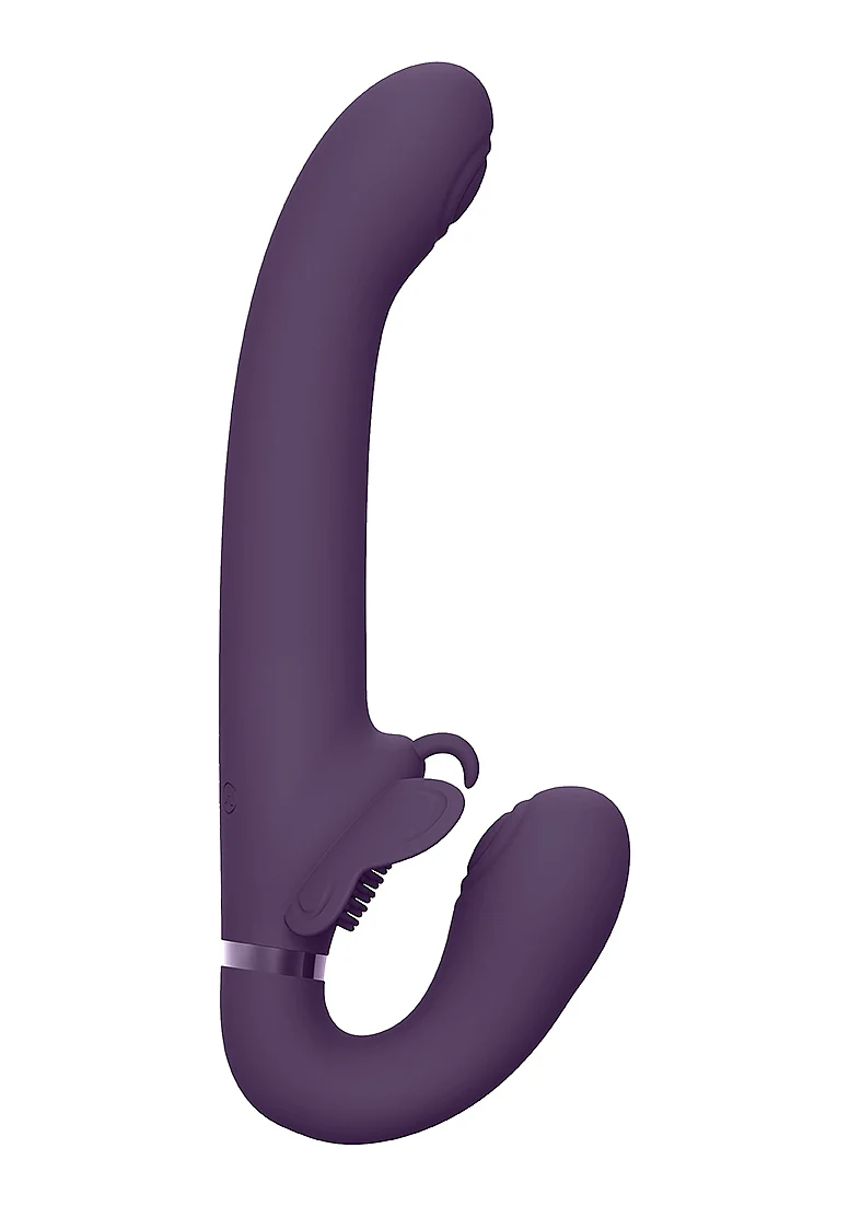 Vive Satu Rechargeable Pulse-Wave Strapless Strapon - Purple - Image 4