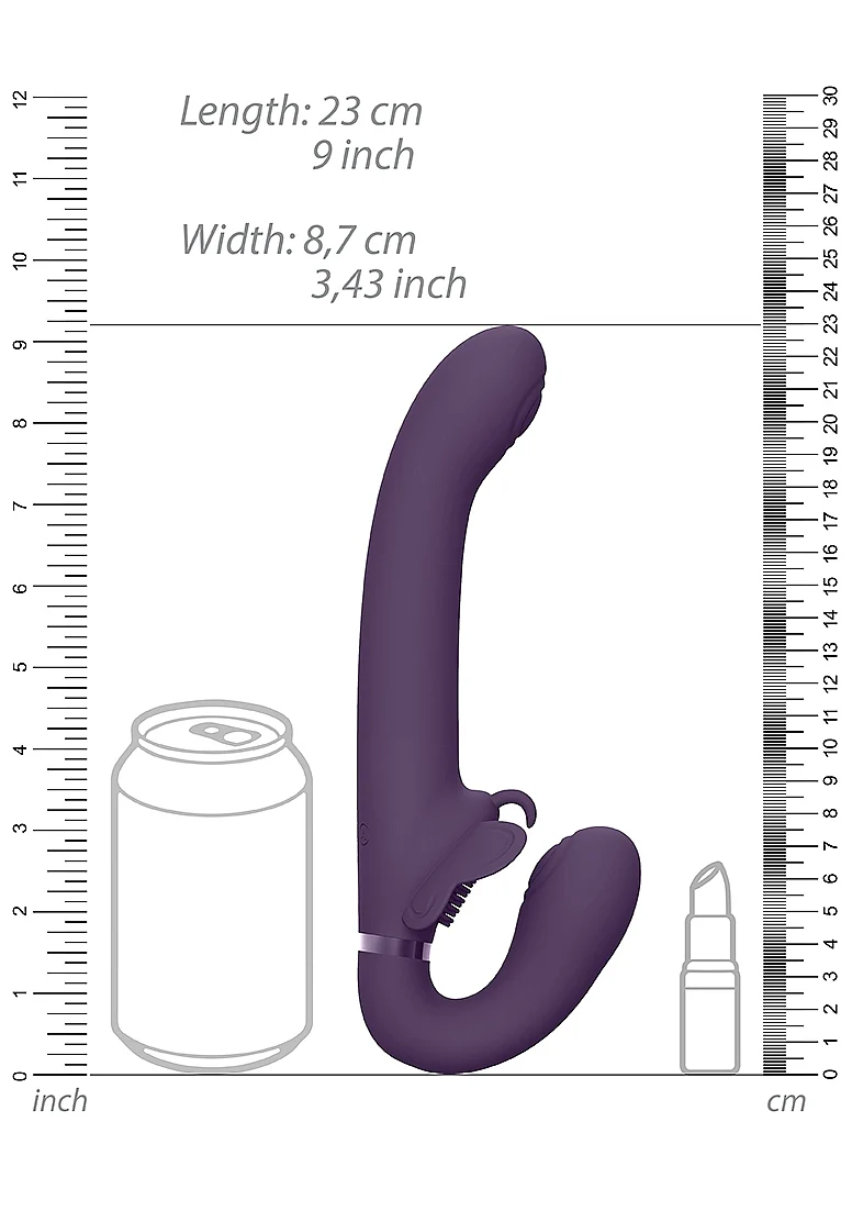 Vive Satu Rechargeable Pulse-Wave Strapless Strapon - Purple - Image 6