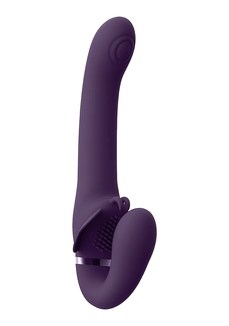 Vive Satu Rechargeable Pulse-Wave Strapless Strapon - Purple - Image 7
