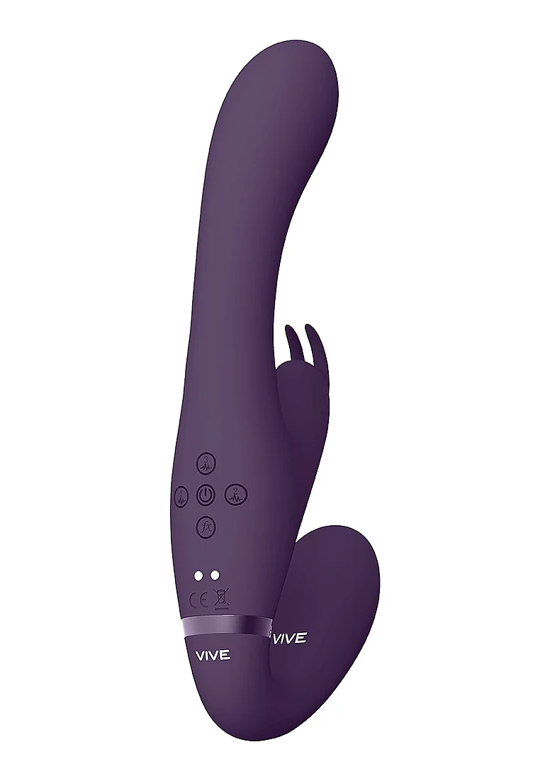 Vive Satu Vibrating Triple Motor Silicone Strapless Strapon - Purple - Image 3