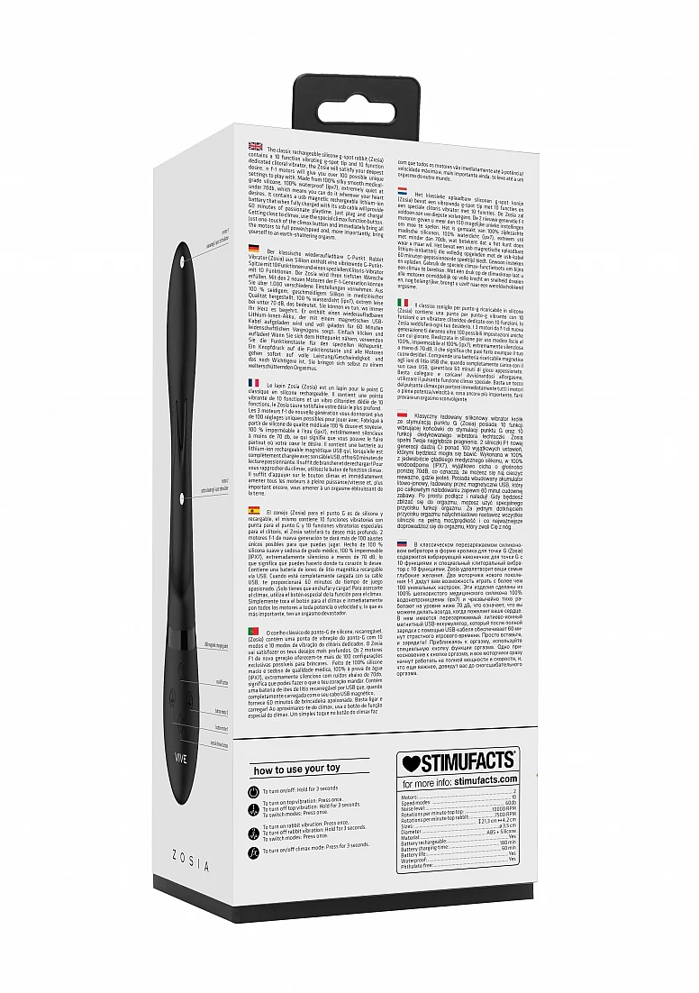 Vive Zosia Classic G-Spot Rabbit Vibrator - Black - Image 12