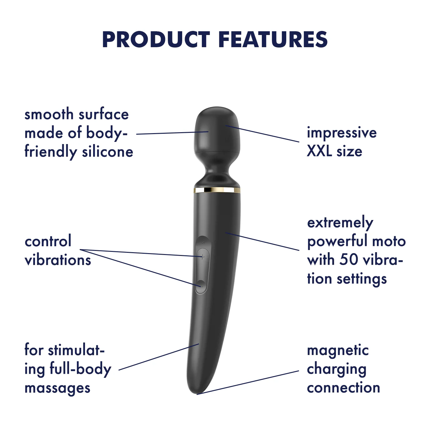 Satisfyer Wand-er Women Black/Gold - Image 2