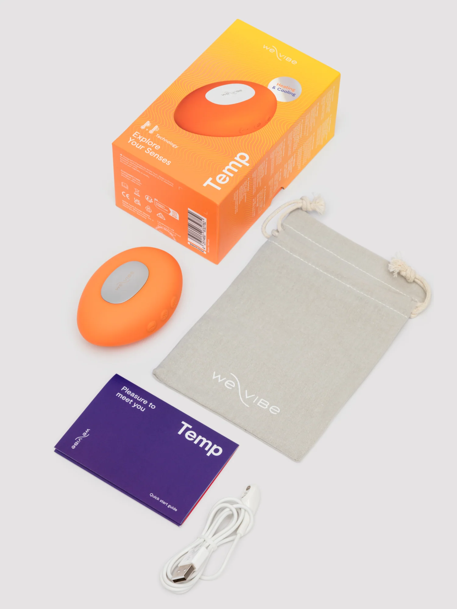 We Vibe Temp Heating and Cooling Clitoral Layon Vibrator Tangerine - Image 13