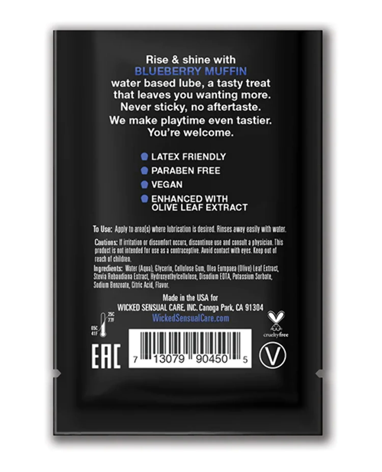 Wicked Aqua Blueberry Muffin Flavoured Lube Sachet 3ml - Image 2