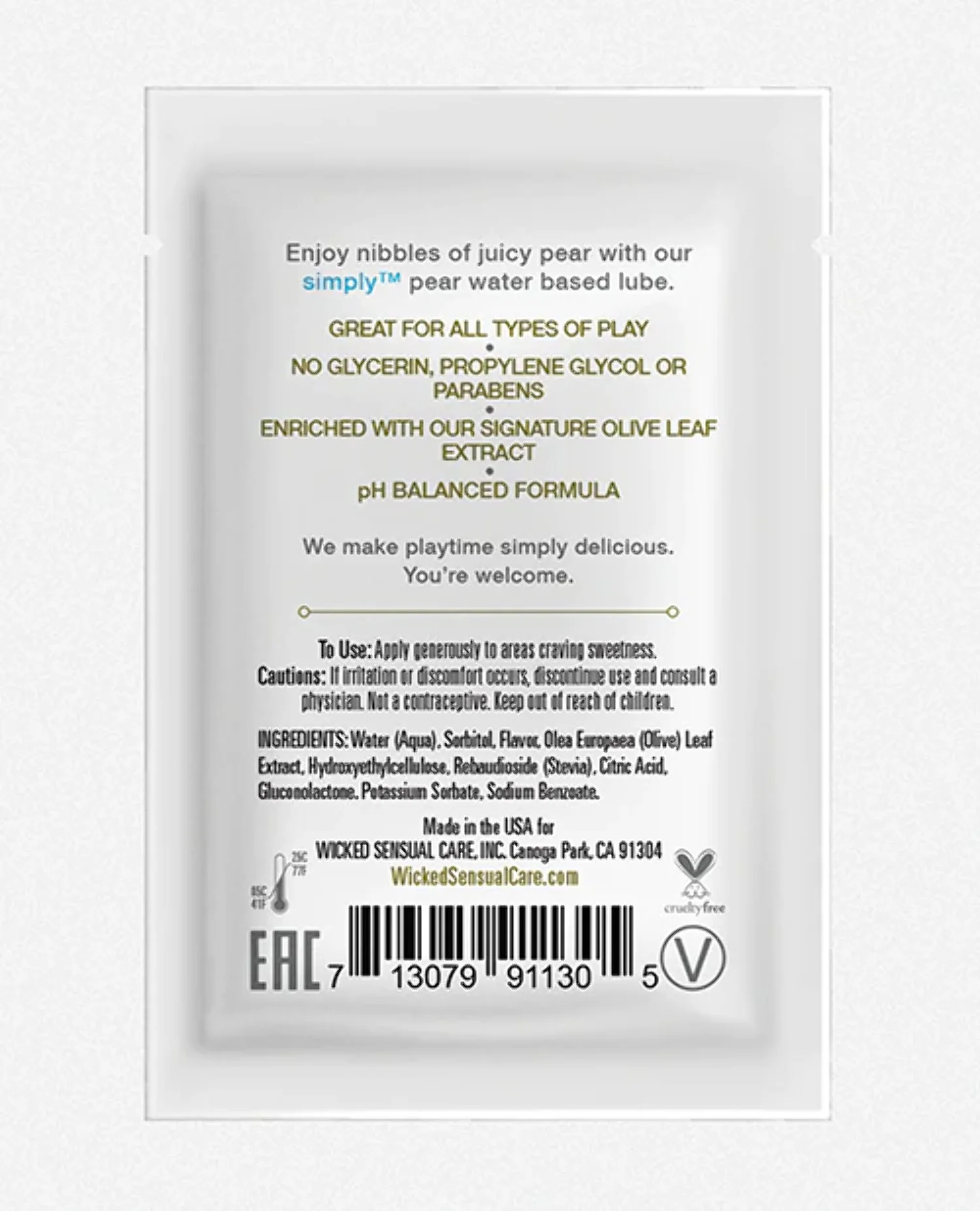 Wicked Simply Pear Lube 3ml - Image 2