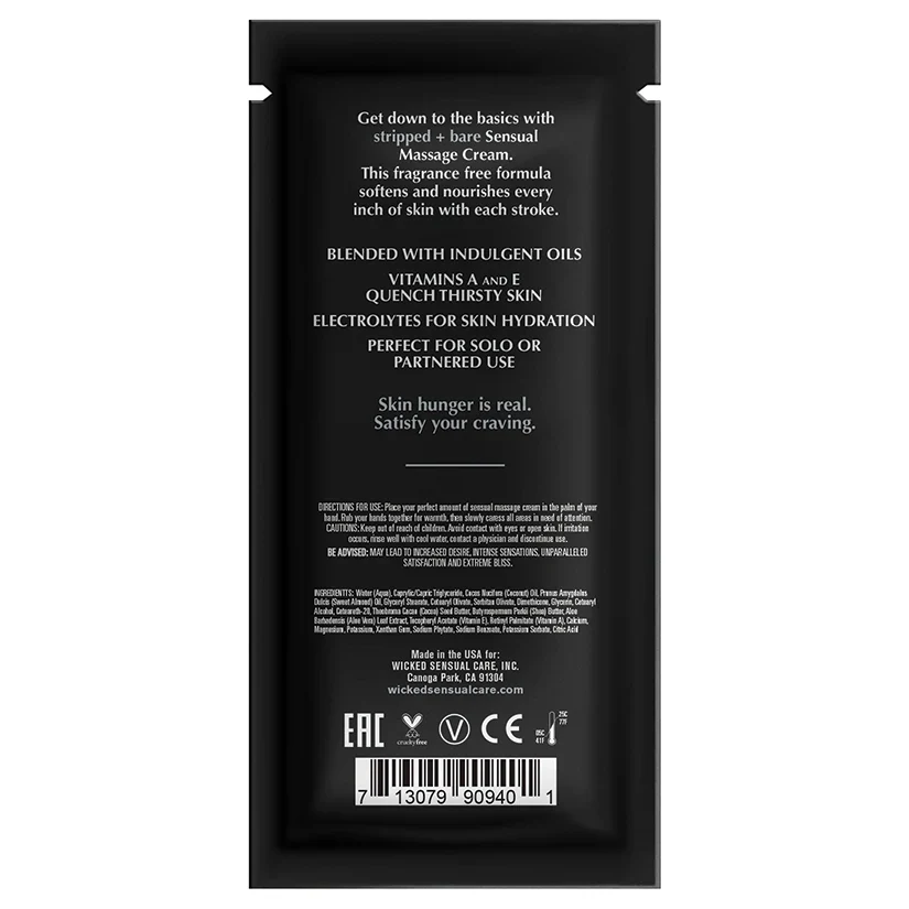 Wicked Stripped and Bare Massage Cream 10ml - Image 2