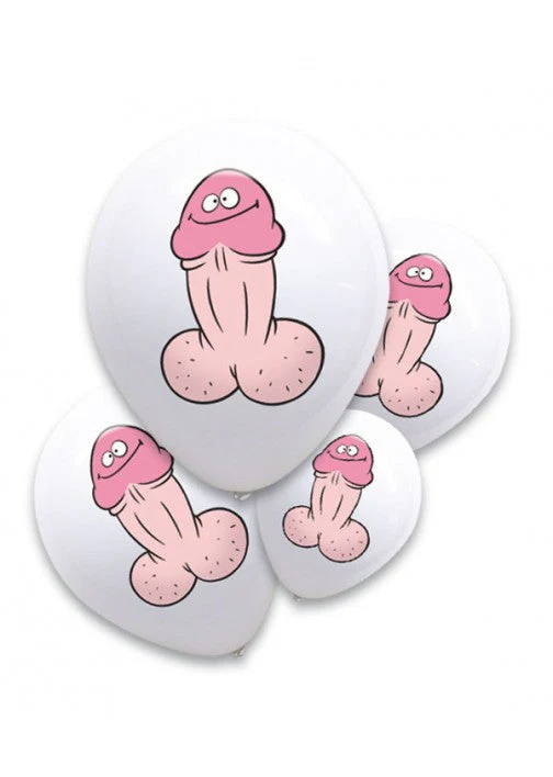 Willy Pecker Balloons 6pc - White